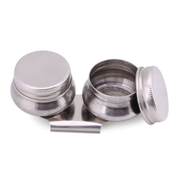 Palette Cup with Lid, Stainless Steel Double Dipper Oil Painting Pot Container, No Leakage, Can Clip on Palette
