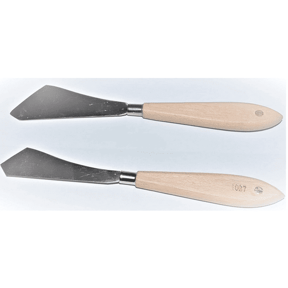 Palette Knife Painting Stainless Steel Spatula Palette Knife Oil Paint Metal Knives Wood Handle,2 Pcs