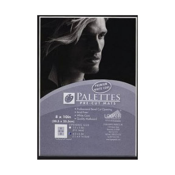 Palettes Pre-Cut Mat- Smooth Black 11x14 Inch (7.5x9.5 Inch Window)