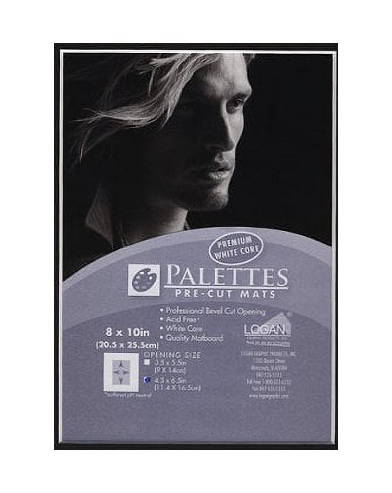 Palettes Pre-Cut 11x14 Mat w/ 8x10 Opening Smooth Black