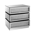 thumbnail image 1 of Pali 32 Inch Modern Nightstand Dresser Table Faux Crystals Mirror Silver - Saltoro Sherpi, 1 of 6