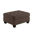 thumbnail image 1 of Pali 32 Inch Modern Square Ottoman Foam Tufted Seat Brown Linen Fabric, 1 of 5