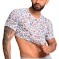 thumbnail image 1 of Pali Diverso Sexy Gay Lesbian Queer LGBTQ Rainbow Pride Flag Print Cropped Crop Top Party Workout Quick Dry Shirt (Small, Perforated White), 1 of 10