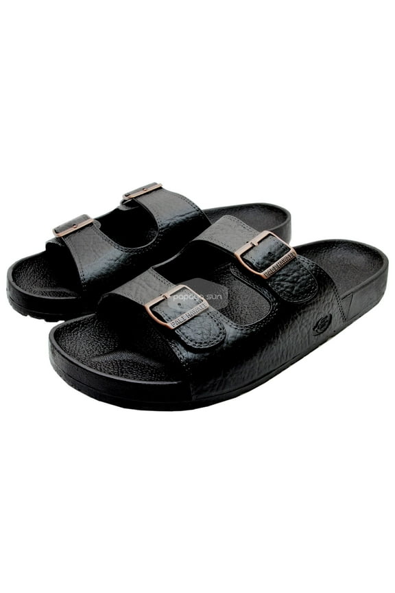 Pali Hawaii Black Jandals with Buckle Jesus Hawaiian Sandal