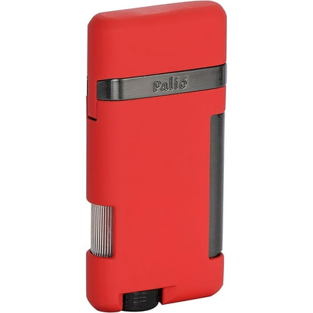 Palió Lazio Single Angled Jet Flame Cigar Lighter, Durable Metal Body, Red