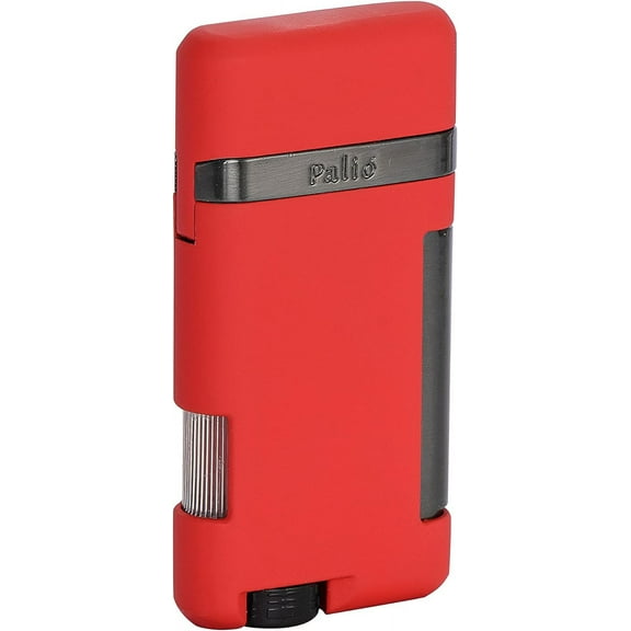 Pali Lazio Single Angled Jet Flame Cigar Lighter, Durable Metal Body, Red