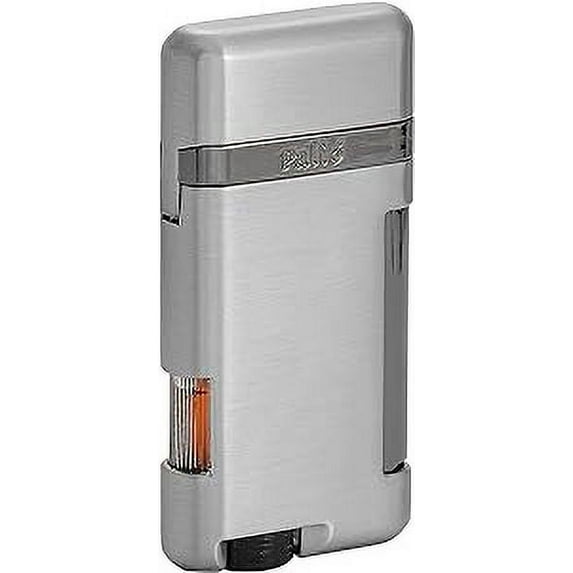 Palió Lazio Single Angled Jet Flame Cigar Lighter, Durable Metal Body, Silver