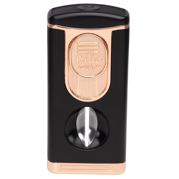 Pali PRO Trevi Triple Torch Lighter with Built-in V-Cutter, Black & Rose