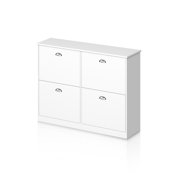 Palimder 4 Drawers Shoe Cabinet Shoe Rack Shoe Storage Cupboard Organizer Unit, Drawers for Entryway, Modern Storage Cabinet, Freestanding Rack Organizer (White)