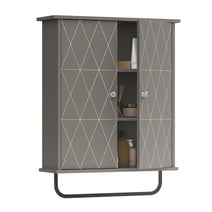 Palimder Bathroom Wall Cabinets, Space Saving Storage Cabinets Above The Toilet, with Adjustable Shelves, Medicine Cabinets, and Space Saving Medicine Cabinets in The Living Room Cabinet Grey