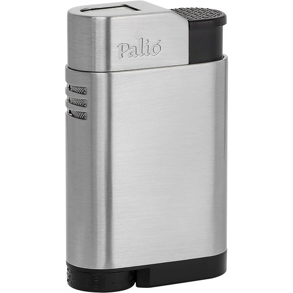 Palio Ballista Jet-Flame Lighter Cigar Smoking, Silver