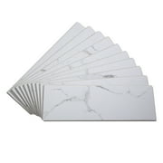 Palisade 22.8in x 7.31in Vinyl Wall Tile in Carrara Marble