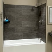 Palisade 23.2in x 11.1in Vinyl Wall Tile Shower Kit in Ashen Slate