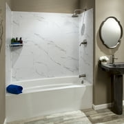 Palisade 23.2in x 11.1in Vinyl Wall Tile Shower Kit in Carrara Marble