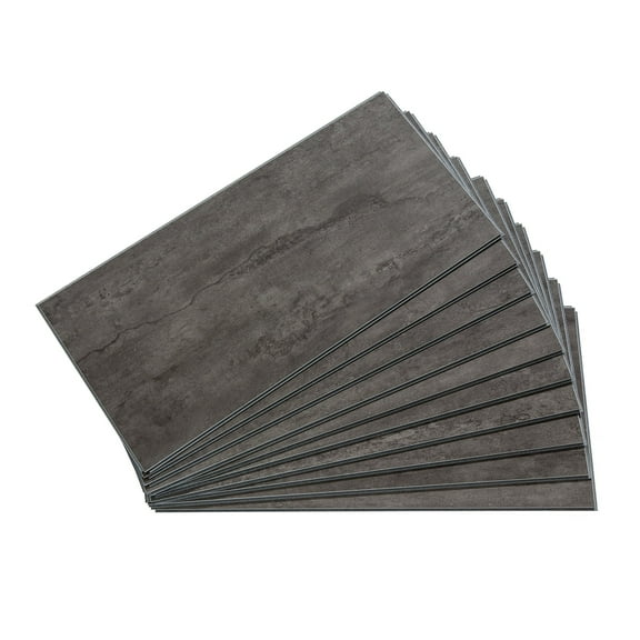 Palisade 23.2 in. x 11.1 in. Interlocking Vinyl Wall/Backsplash Panels in Ashen Slate (10 Pack)