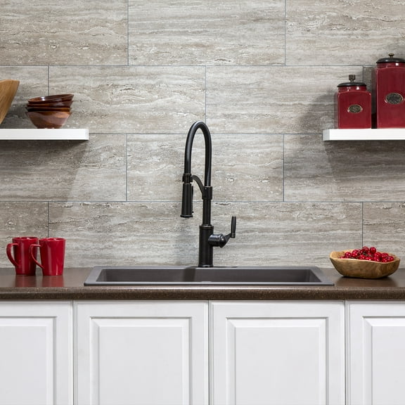 Palisade 23.2 in. x 11.1 in. Interlocking Vinyl Wall/Backsplash Panels in Grecian Earth (10 Pack)