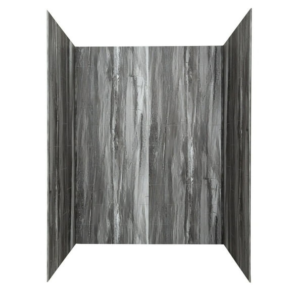 Palisade 78in x 60in x 32in Waterproof Vinyl Shower Surround Kit with Accessories in Urban Cliff