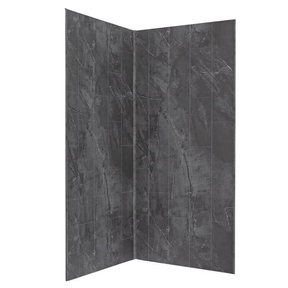 Palisade 36in x 36in x 78in Waterproof Vinyl Corner Shower Surround Kit with Accessories in Urban Quarry