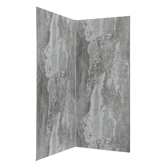 Palisade 36in x 36in x 78in Waterproof Vinyl Corner Shower Surround Kit with Accessories in Urban Slope