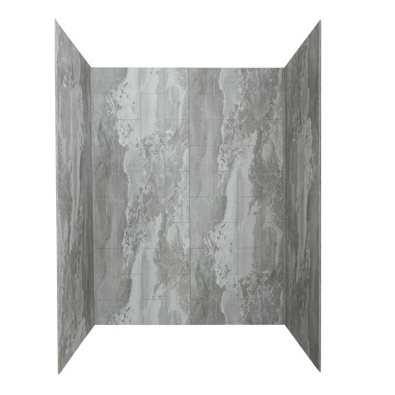 Palisade 78in x 60in x 36in Waterproof Vinyl Shower Surround Kit with Accessories in Urban Slope