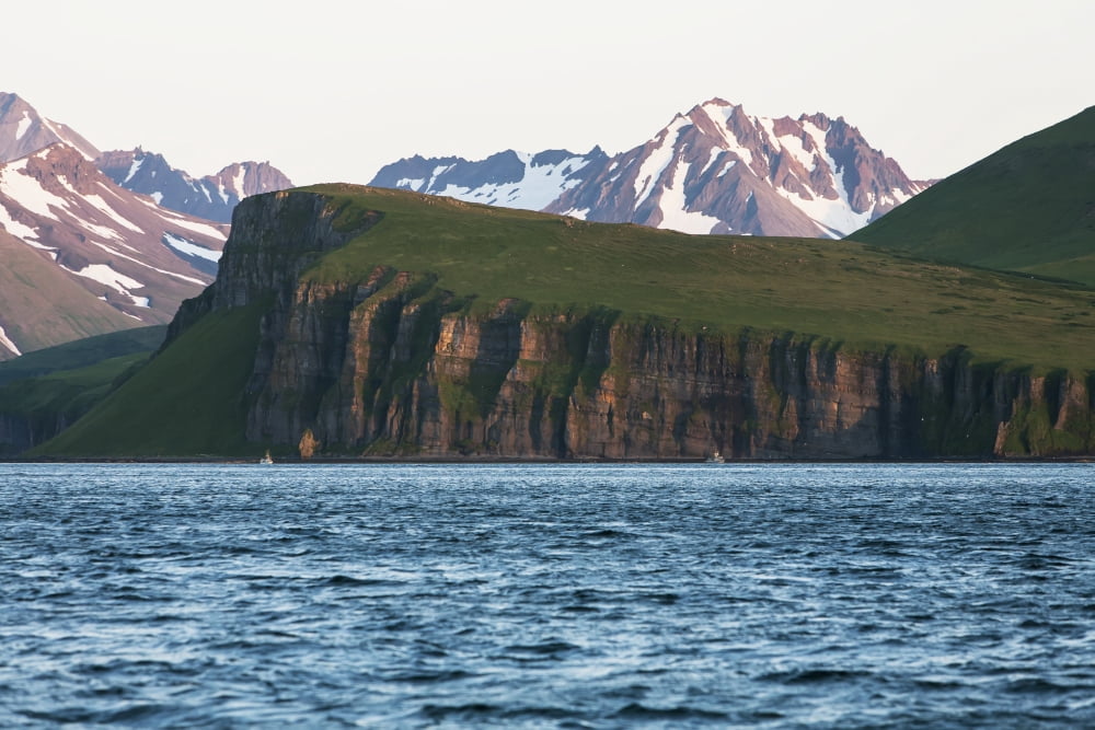 Palisade Cliffs On The Alaska Peninsula In Ikatan Bay Near False Pass Southwest Alaska Summer Canvas Art - Scott Dickerson Design Pics (38 x 24)
