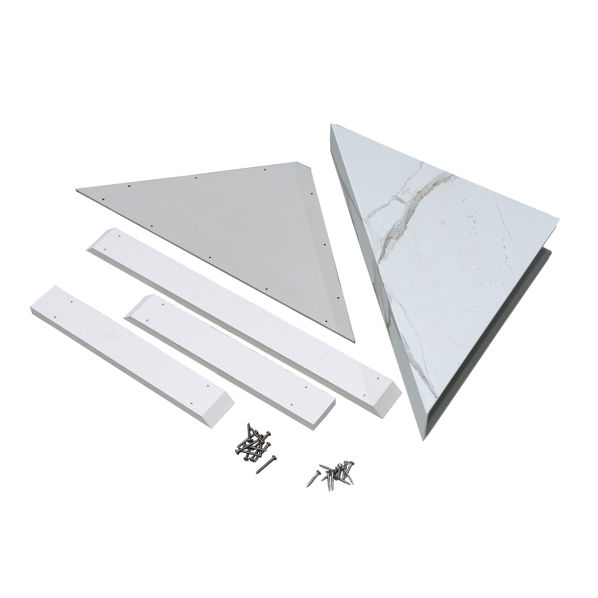 Carrara Marble Finish PVC Corner Shower Bench