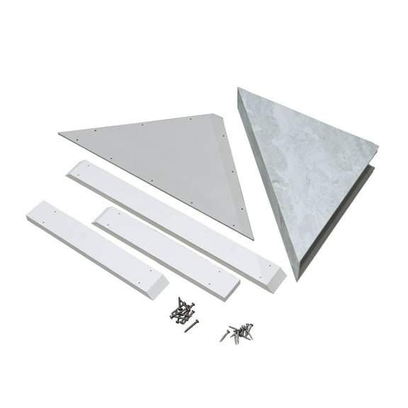 Palisade Vinyl Waterproof Corner Shower Bench in Iced Pewter/Urban Fjord