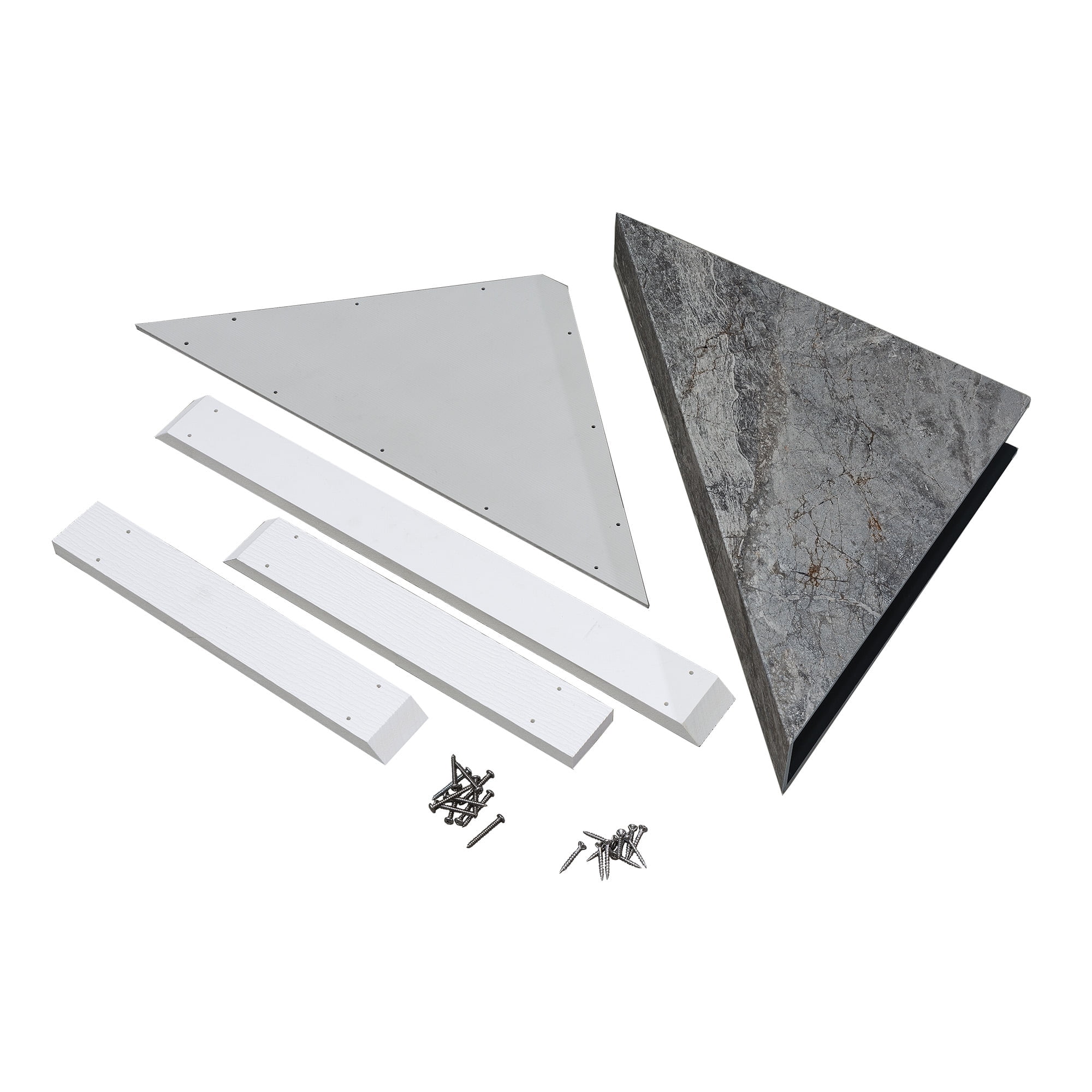 Palisade Vinyl Waterproof Corner Shower Bench in Spanish Marble ...