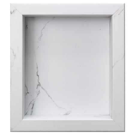 Palisade 17.5 in. x 15.5 in. Vinyl Waterproof Shower Niche Insert in Carrara Marble/Urban Glacier