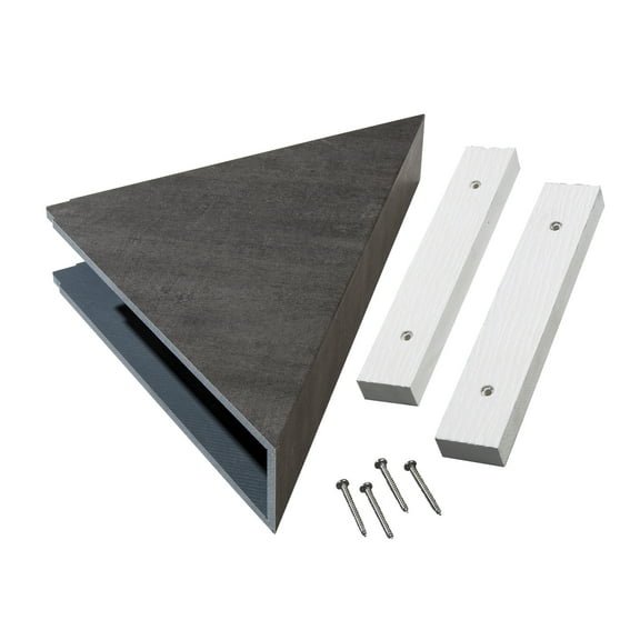 Palisade Vinyl Waterproof Corner Shower Shelf in Ashen Slate
