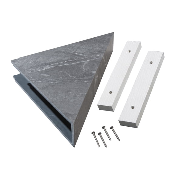 Palisade Vinyl Waterproof Corner Shower Shelf in Cracked Slate/Urban Quarry