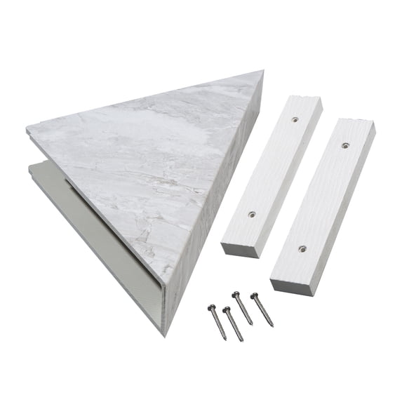 Palisade Vinyl Waterproof Corner Shower Shelf in Iced Pewter/Urban Fjord