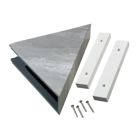 Palisade Vinyl Waterproof Corner Shower Shelf in Smoky Sky/Urban Slope