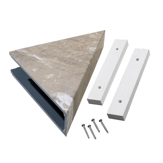 Palisade Vinyl Waterproof Corner Shower Shelf in Venetian Marble