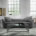 thumbnail image 1 of Palisade Sofa in Grey Velvet with Brown Wood Legs, 1 of 4