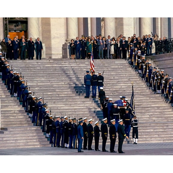 Pall Bearers at George H.W. Bush State Funeral - Style A - 12x18 Inch Laminated Poster - Stunning Detail and Bold Colors