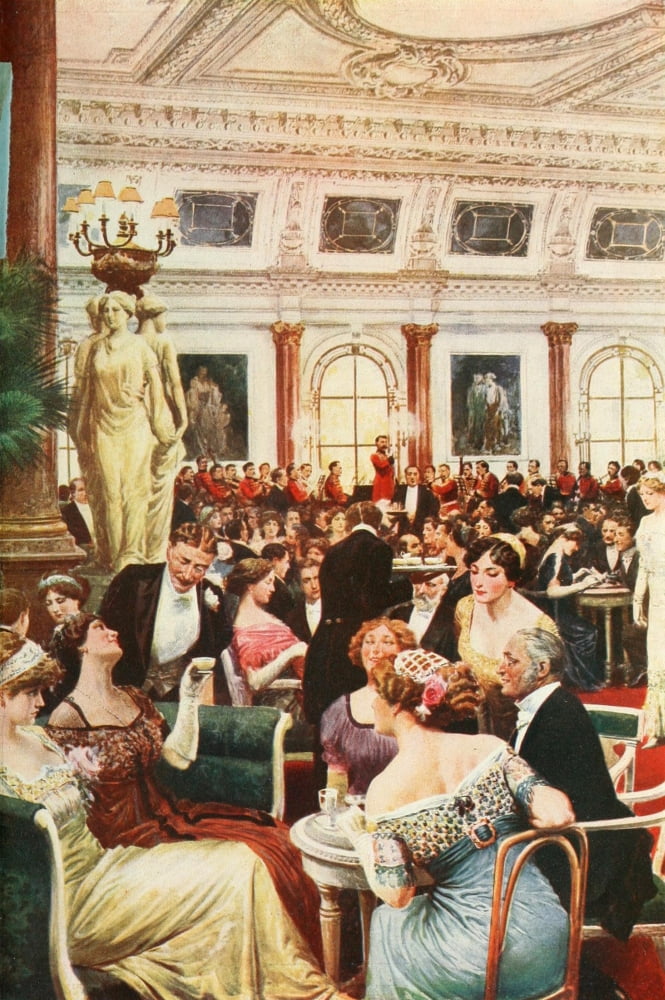 Pall Mall Mag 1912 The Savoy on a Sunday night Canvas Art - Unknown (18 x 24)