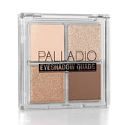 Palladio Eyeshadow Quads, Velvety Pigmented Blendable Matte, Metallic & Shimmer Finishes, Creamy Formula, Four Way Quad Eye Shadow Palette, Talc-Free Miss Popular