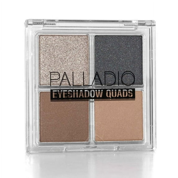 Palladio Eyeshadow Quads, Velvety Pigmented Blendable Matte, Metallic & Shimmer Finishes, Creamy Formula, Four Way Quad Eye Shadow Palette, Talc-Free (Party Rocker)