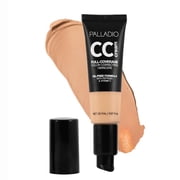 Palladio Full-Coverage Color Correction CC Cream, Oil-Free with Peptides & Vitamin C, Best for Correcting Redness and Uneven Skin Tone, Buildable Foundation Coverage Med 32W