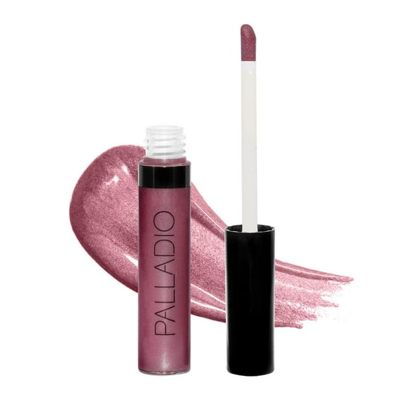 Palladio Lip Gloss, Icy Mauve, Non-Sticky Lip Gloss, Contains Vitamin E and Aloe, Offers Intense Color and Moisturization, Minimizes Lip Wrinkles, Softens Lips with Beautiful Shiny Finish