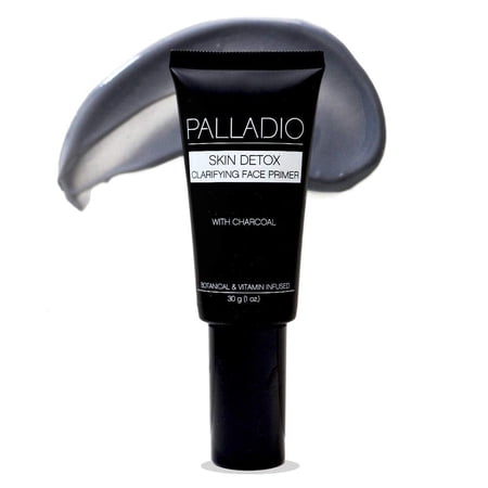 "Palladio Skin Detox Clarifying Face Primer with Charcoal, creates a smooth base for makeup application, protects skin, provides long wear flawless glam look, 1 ounce"