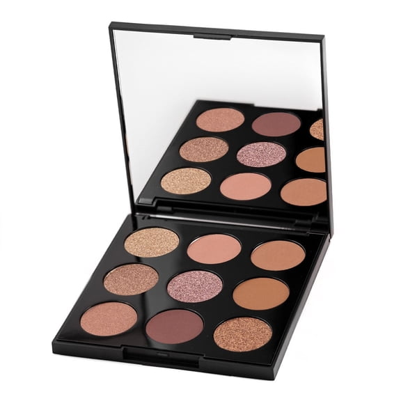 Palladio Ultimate 9-Count Eyeshadow Palette, Talc-Free Formula, Highly Pigmented Shades in A Mix of Matte and Shimmer Finishes, Blendable Long Lasting Colorful Professional-Grade Makeup ,Golden Sands