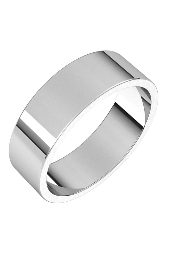 Palladium 6mm Flat Classic Bridal Wedding Engagement Anniversary Band Ring Fine Jewelry For Women Gifts For Her, Size 13