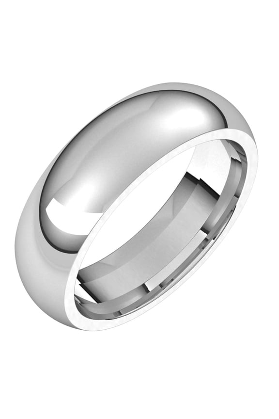 Palladium 6mm Half Round Shape Comfort Fit Classic Bridal Wedding Engagement Anniversary Band Ring Fine Jewelry For Women Gifts For Her, Size 7.5