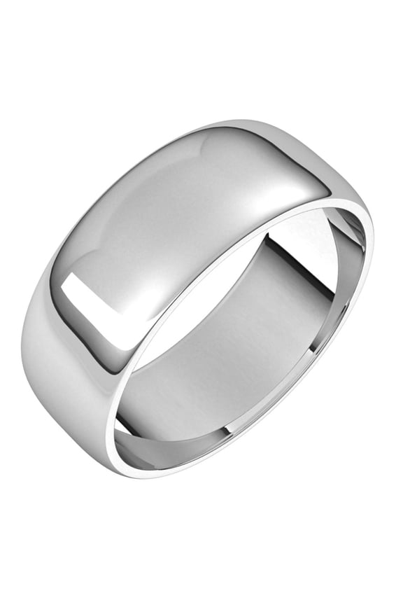Palladium 7mm Half Round Shape Light Classic Bridal Wedding Engagement Anniversary Band Ring Fine Jewelry For Women Gifts For Her, Size 8.5