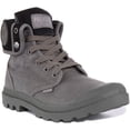 thumbnail image 1 of Palladium Baggy Men's Lace Up Canvas Ankle Boot With Foldable Collar In Grey Size 8.5, 1 of 6