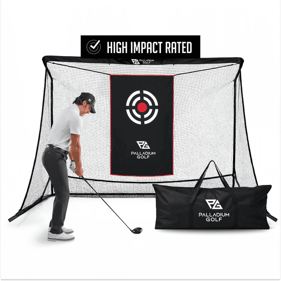 Palladium Golf Net - 10x7 Practice Hitting Net for Backyard, Black