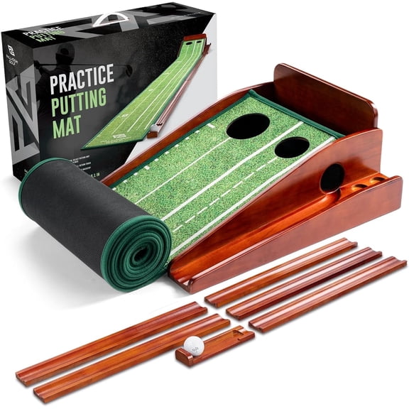 Palladium Golf Putting Mat - 10 ft Indoor Putting Green, Ball Return
