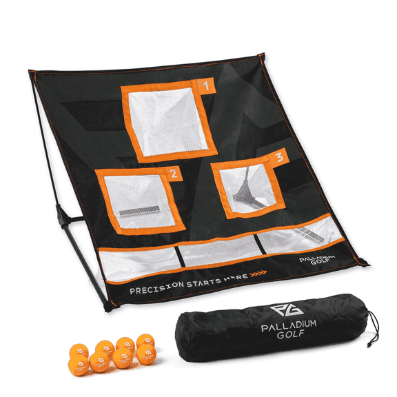 Palladium Golf Chipping Net - Steel Frame Practice Net, 3 Targets, 8 Balls